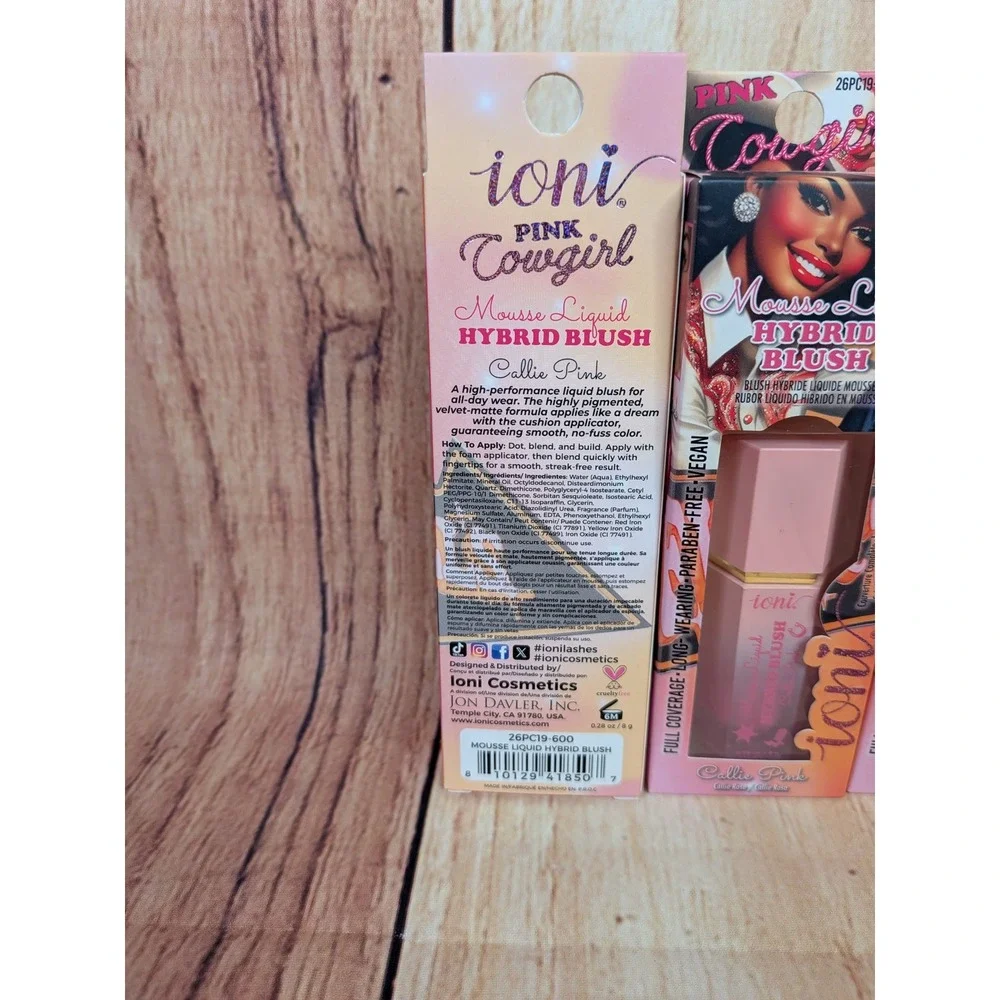 3 PK Ioni Pink Cowgirl Mousse Liquid Hybrid Blush Callie Pink